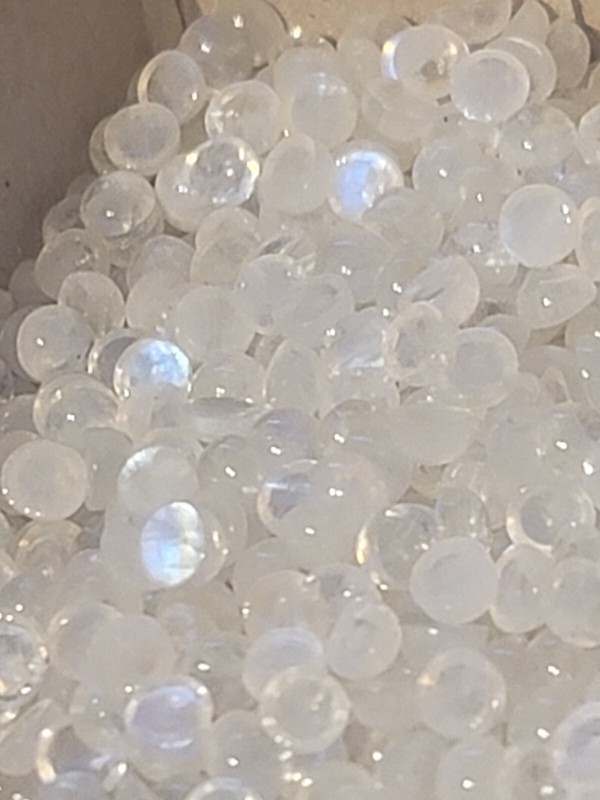 6 MM RAINBOW MOONSTONE Cabochon BIG Lot 50 Pcs ! gallery