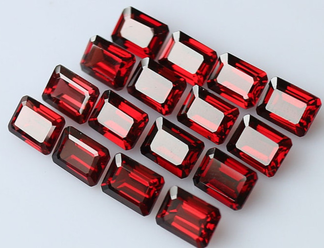 Natural AGL Certified Red Ruby Emerald Shape 65 Ct (16 Pcs) Loose Gemstone Lot