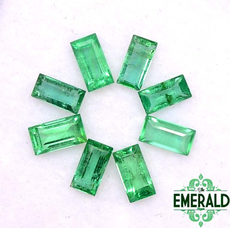 4×2 mm Natural Emerald Baguette Cut Lot 05 Pcs 0.54 CTS Unheated Loose Gemstones