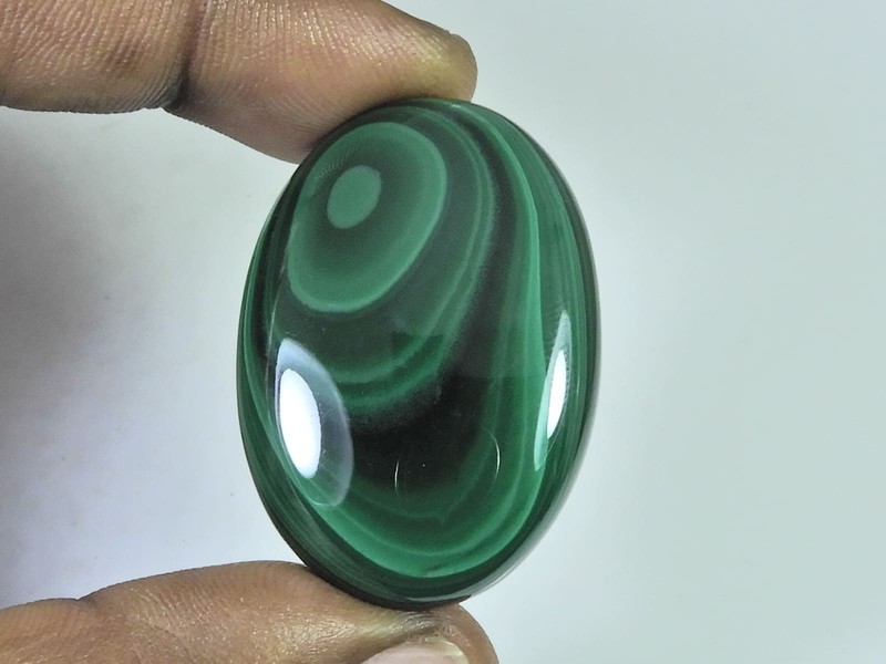 107Cts. Natural Green Malachite Oval Shape Cabochon Loose Gemstone 28X40X7MM