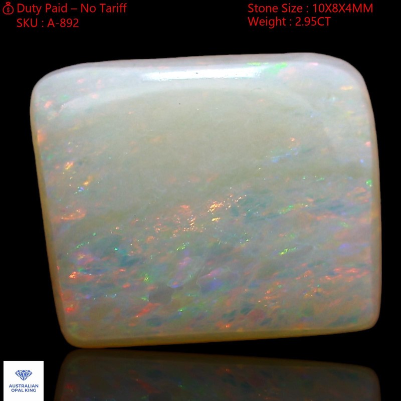 Natural Fire Opal Unique Jewelry Supply Square Cabochon 2.95 Cts 10x8x4 mm