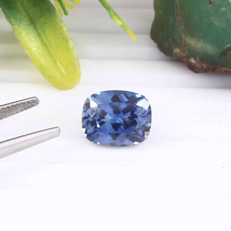 Natural Blue Kashmiri Cornflower Cushion Cut Loose Faceted Gemstone Cut 5.90 CT