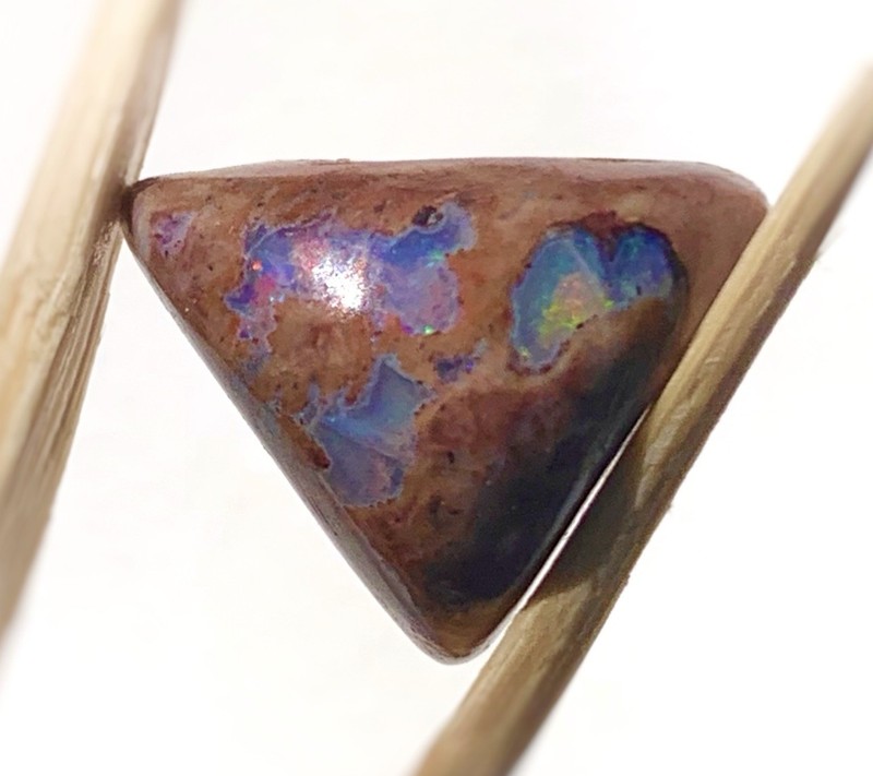 Cantera Mexican Opal Cabochon Trillion Fire Opal In Rhyolite Matrix 16x13mm