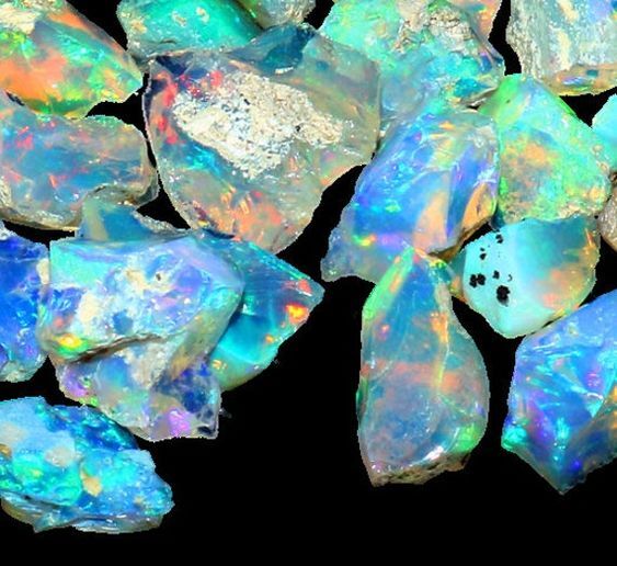 Black Friday Jumbo Mutli Fire Play Of Color Multi Ethiopian Opal rough lot Mk251 gallery