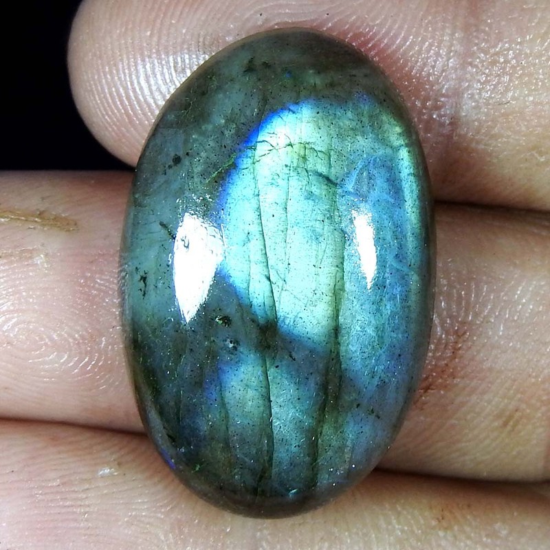 30.25Cts100%Natural Blue Power Labradorite Oval Cabochon Loose Gemstone