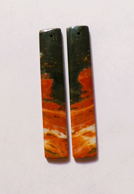 47.65 Cts Natural Ocean Jasper Drilled Cabochon Match Pair Gemstone 55X10MM 88