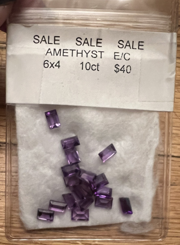 18 Amethyst 6 x 4 mm Faceted Rectangular Gemstones Loose Stones For Jewelry