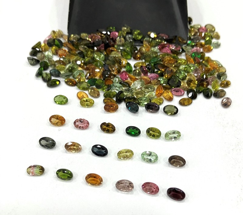 Natural Loose Gemstone Oval Cut Multi Tourmaline For Making All Type Jewelry gallery