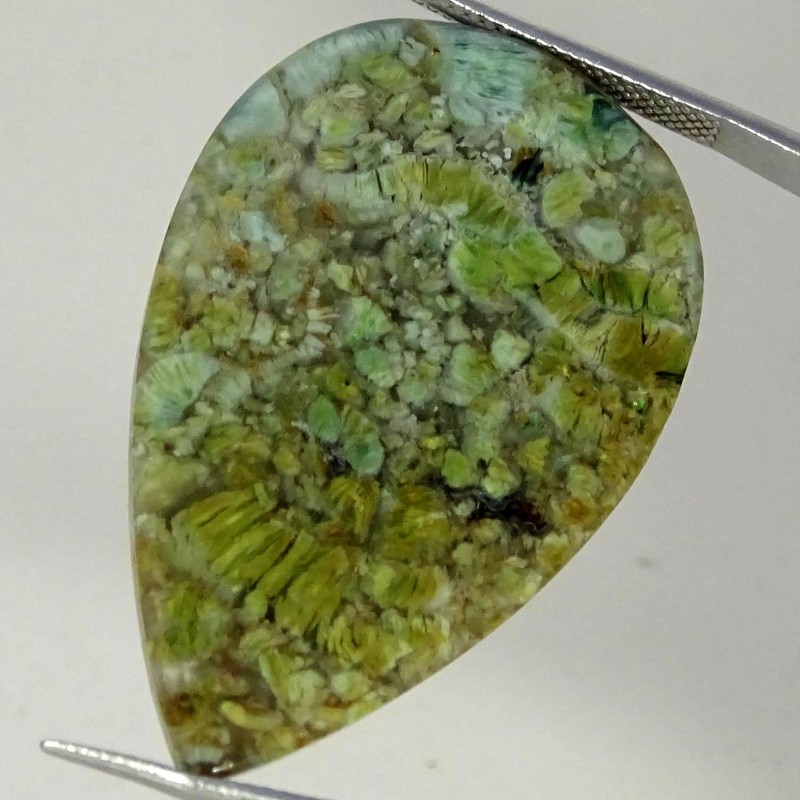 34.50Cts RARE Natural Boram Agate Pear Cabochon Gemstone 25X39X5MM gallery