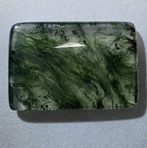 Moss Agate 6.75 Carat Rectangular Cabochon 17×11×3mm Loose Gemstone