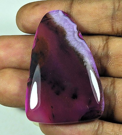 89Cts. Dyed Onyx Agate Fancy Shape Cabochon Loose Gemstone 32X49MM gallery