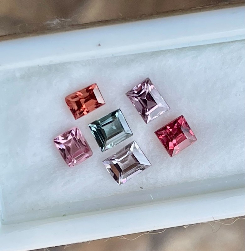 Natural 100% Clean 90% 6/Pc 2.83 ct Sguare Multi,color Spinel MOGOK Gemstone gallery