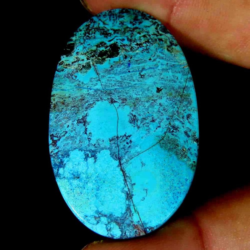 41.75Cts.100% Natural Designer Azurite Shattuckite Oval Cab 28x46x4mm Top Gems