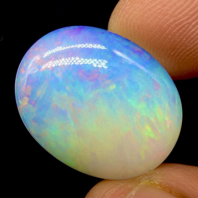 opal, Natural Ethiopian Opal Multifire Loose Cabochon Gemstone 13.25Ct 21x17 MM gallery