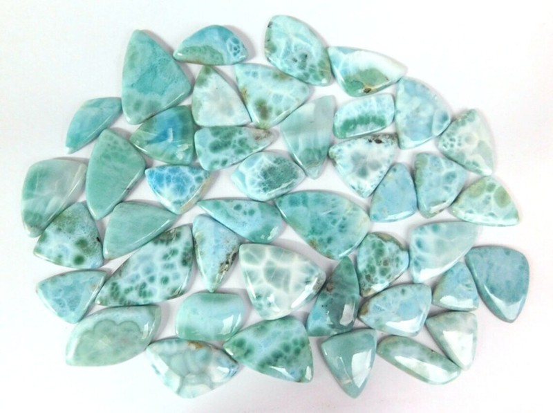 100% Natural Caribbean Blue Larimar Mix Cabochons Semi precious Wholesale Lot