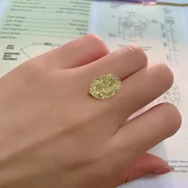 6.50 CT Natural Yellow Diamond 10x14 MM 1 Pcs Oval Cut VVS1 D Grade Certified Q4 gallery