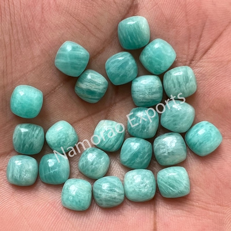 Natural Amazonite Cushion 8x8 mm to 20x20 mm Cabochon Loose Gemstone Lot gallery