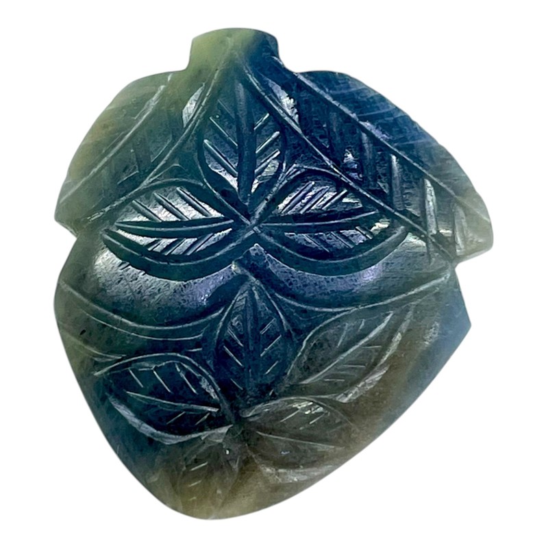 30.75 Cts Unheated Natural Bi Color Sapphire 26x23mm Fancy Carved Loose Gemstone gallery