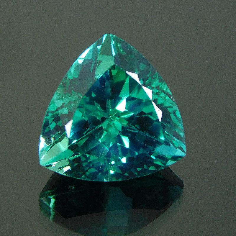 11.90 Ct Natural Paraiba Tourmaline Bluish-Green Trillion Cut Certified Gemstone