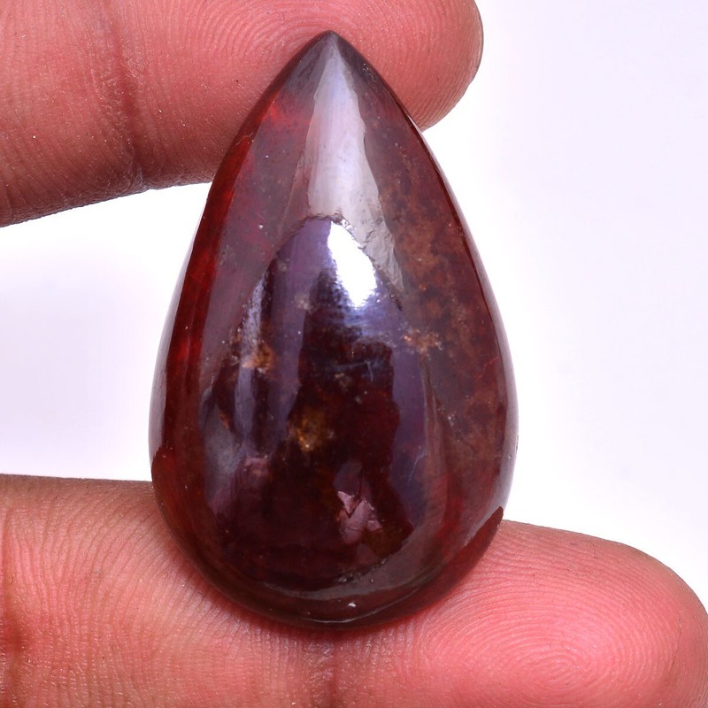 82.00 Cts Natural Hessonite Garnet Pear Cabochon 39mm*24mm Pendant Size Gemstone