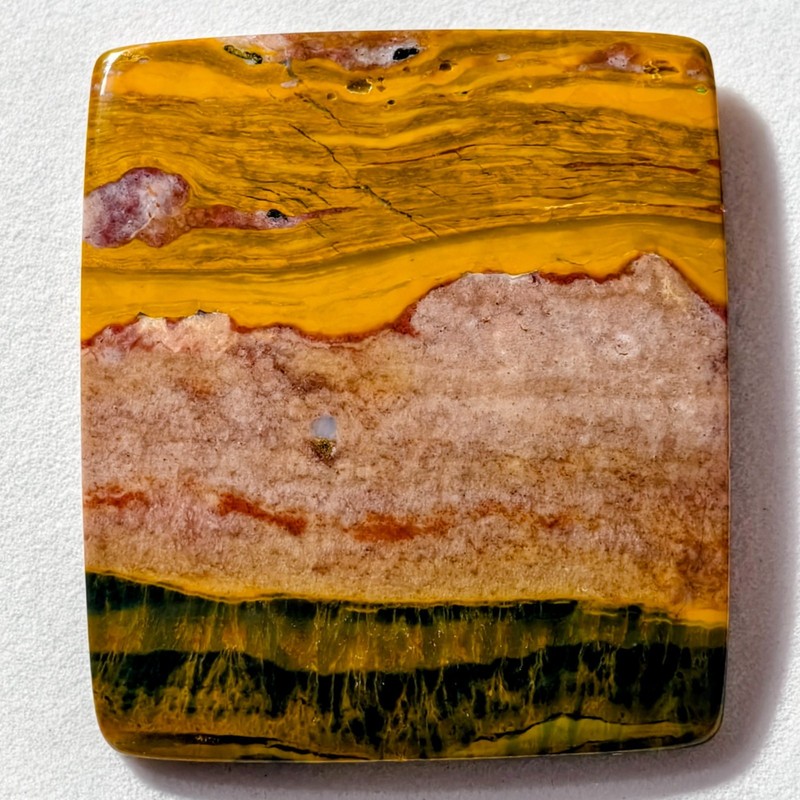 53 Cts Natural Ocean Jasper Cabochon Gemstone For Jewelry 35.6x31.6x4.5 MM gallery