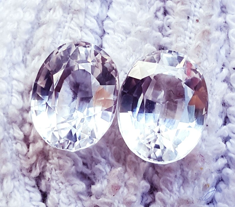Natural White Sapphire Oval Shape 8 to 10 Ct Certified Pair Loose Gemstone H53