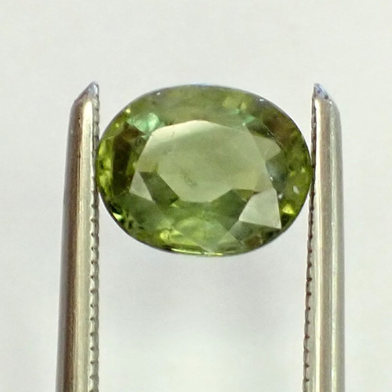 Natural Oval 6.2×5.0 mm Green-Yellow Rare Australian Parti Sapphire Gem, 0.83ct