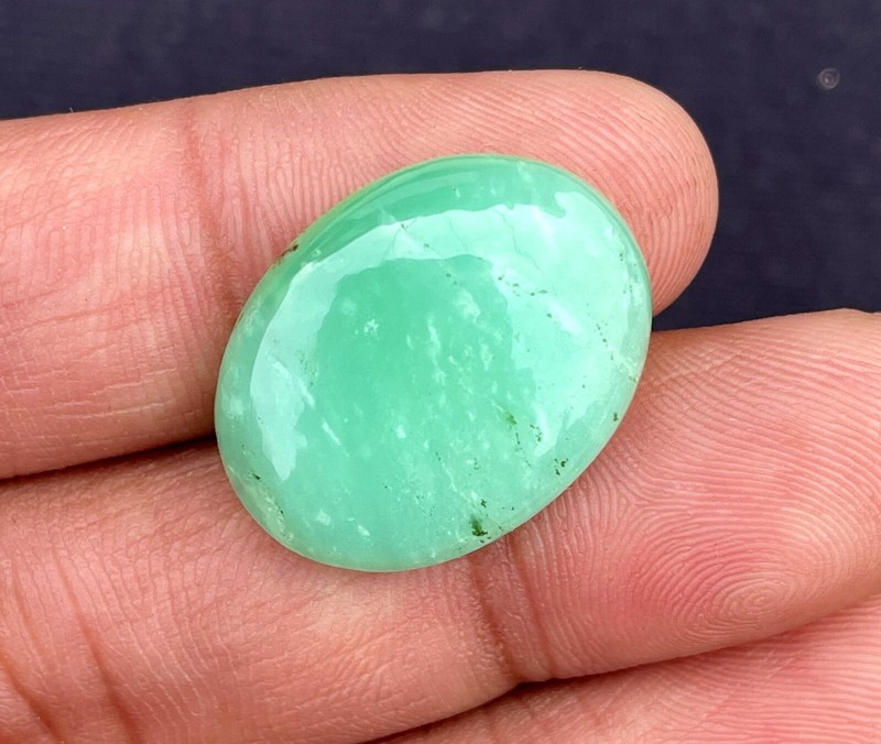 Natural Chrysoprase Smooth Oval Shape Cabochon, Loose Gemstone 22x18x5 MM 17Ct. gallery