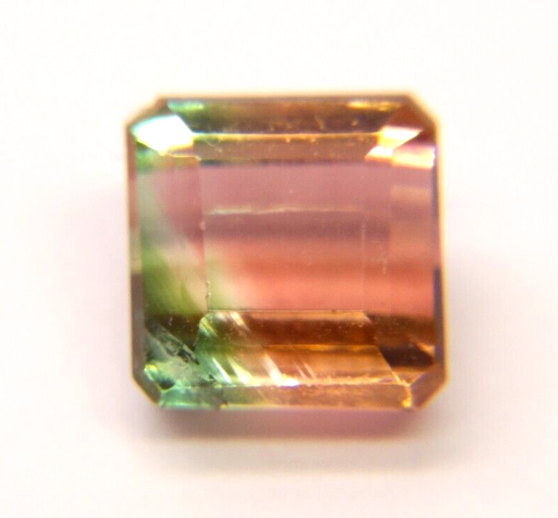IP-13 Natural Watermelon bicolor Tourmaline 2.10ct 7×6.5x5mm emerald cut