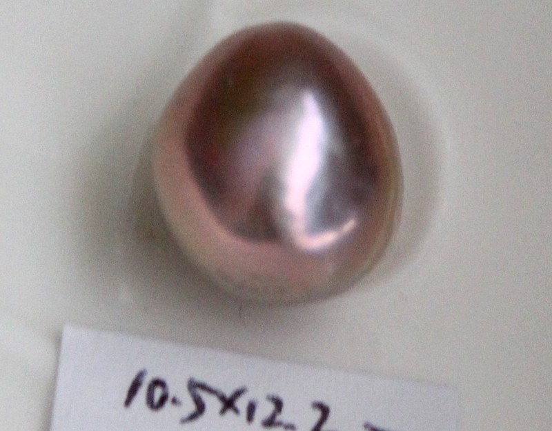 Best 12.2×10.5mm Aurora Japanese kasumi pearl half hole drilled