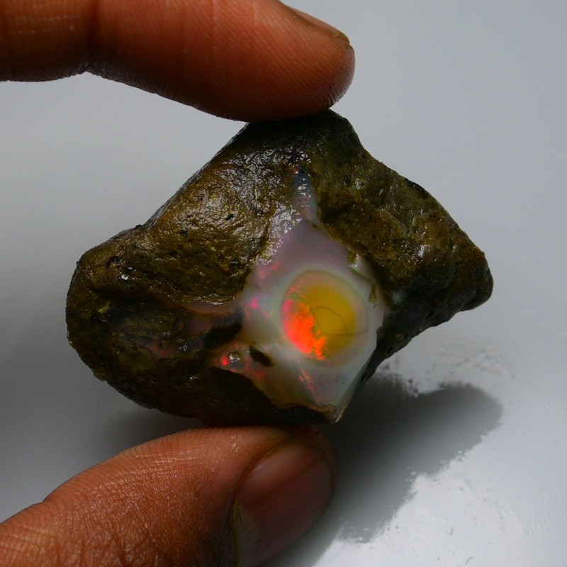 Ethiopian Oil Opal Specimen 64.60 cts Natural Rough Gemstone - Fire Opal Roug gallery