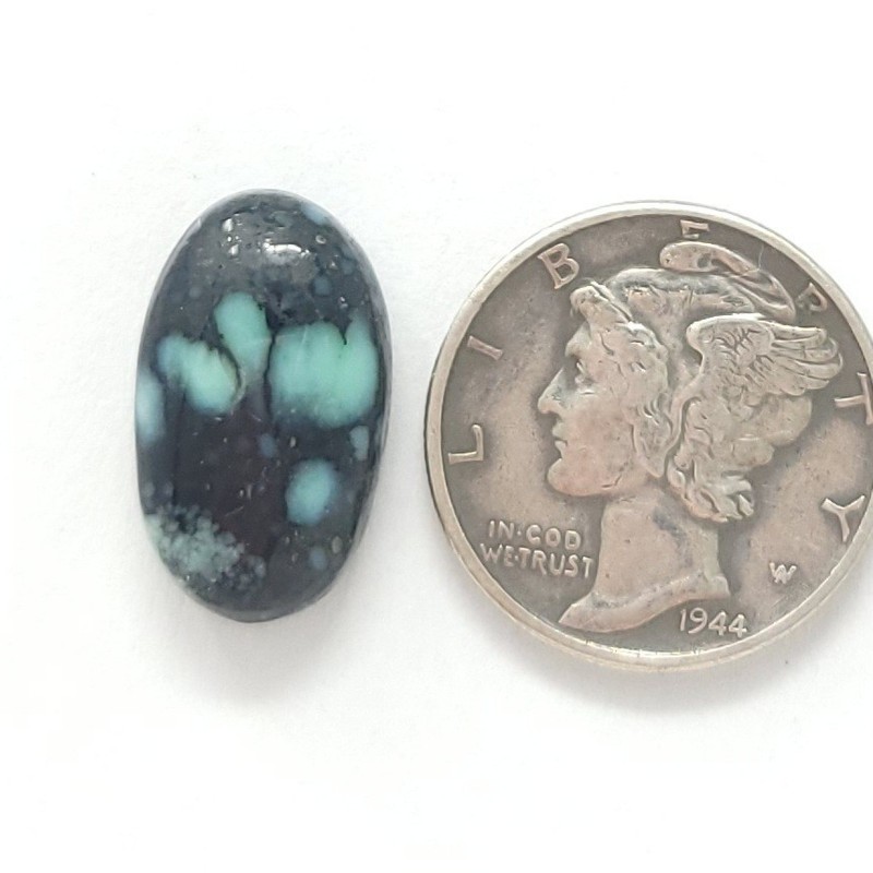Natural New Lander Variscite Oval Single Cabochon 6.4 Carats Hand Cut