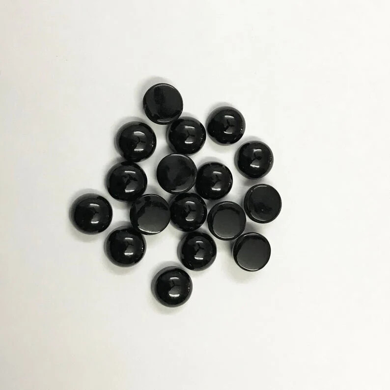 Natural Black Onyx Calibrated 2MM to 10MM Round Cabochon AAA Quality Loose Gems