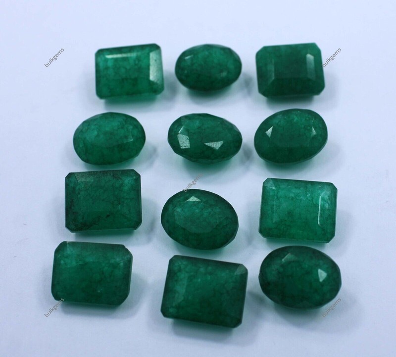 Natural 110 Ct Lot Certified Colombian Green Emerald Oval Mix Cut Loose Gemstone gallery