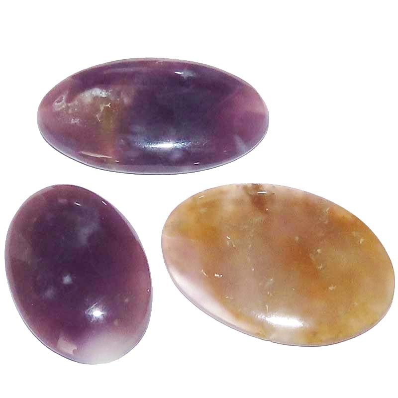 85.65CT AA 100% Natural Amethyst Oval Cabochon ~3 PCs Lot~ Loose Gemstone LOT-04