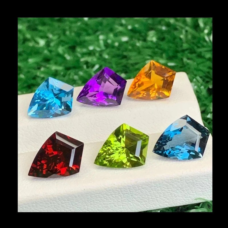 70 Ct Natural 6-7 Pcs Mix Color Sapphire Fancy Cut Certified Loose Gemstone Lot gallery