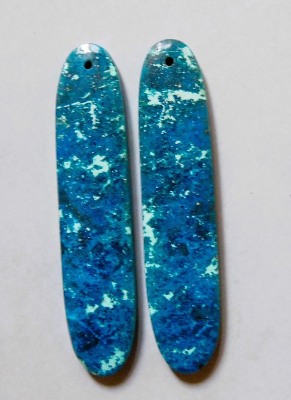 47.15 Cts Natural Shattuckite Drilled Cabochon Match Pair Gemstone 50X11MM