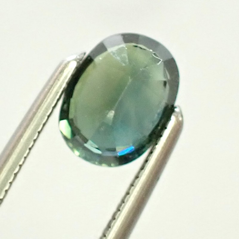 0.79ct Oval 6.0x4.5mm Dark Blue Green Natural Australian Parti Sapphire Rare Gem gallery
