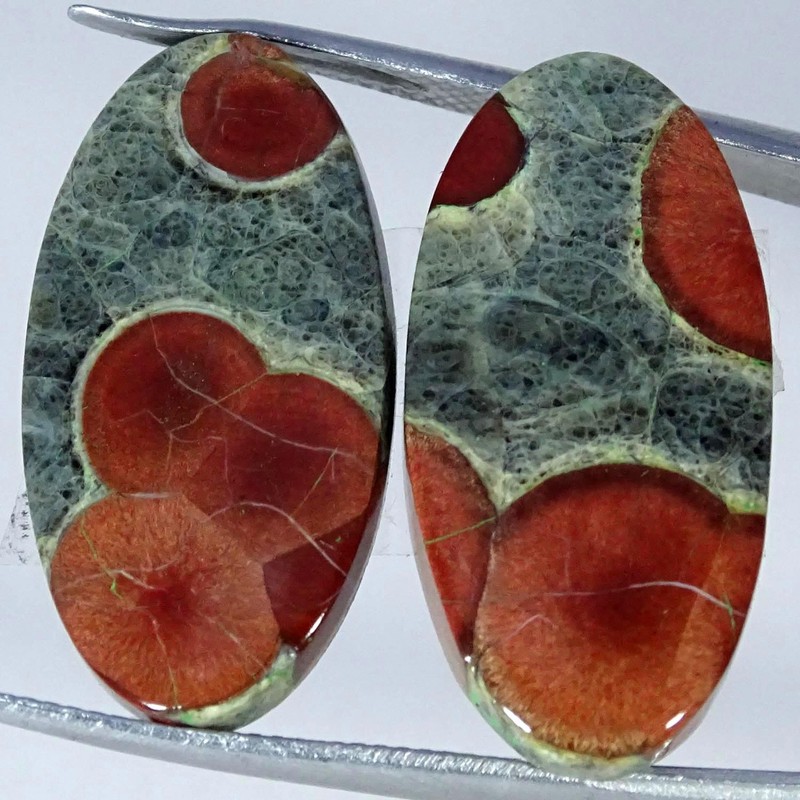 23.40Cts 100% Natural Peanut Obsidian Pair Oval Cabochon Gemstone 13X26X4MM