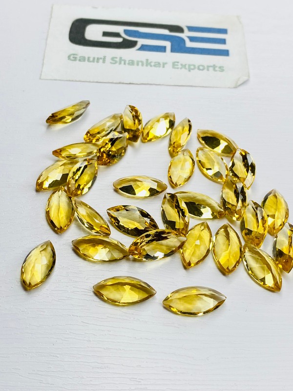 Citrine Faceted Marquise Cut Loose Gemstone 4x2 mm To 18x9 mm Natural AA DG gallery