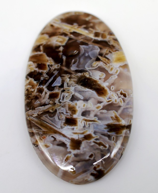 43 Ct 5X24X40 mm Natural Designer Tube/Stick Agate Oval Cabochon Gemstone PQ-527