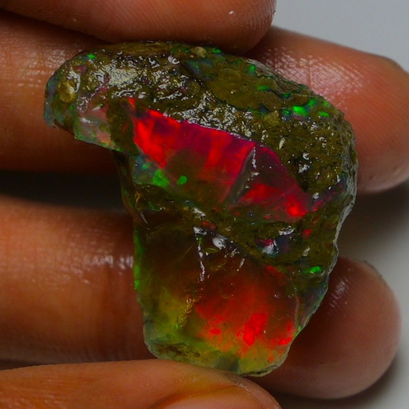 Ethiopian Oil Opal Specimen 37.00 cts Natural Rough Gemstone – Fire Opal Rough