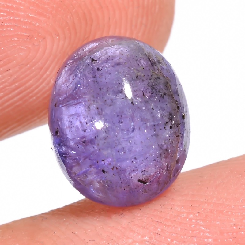natural TANZANITE cabochon loose gemstone 5.65 Cts. (08 x 10 x 05 mm) oval shape