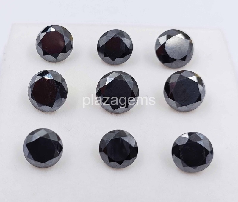 20 Pies Each Pie 3-4 Ct Natural EGL Round Cut Black Sapphire Loose Gemstone 4SUC