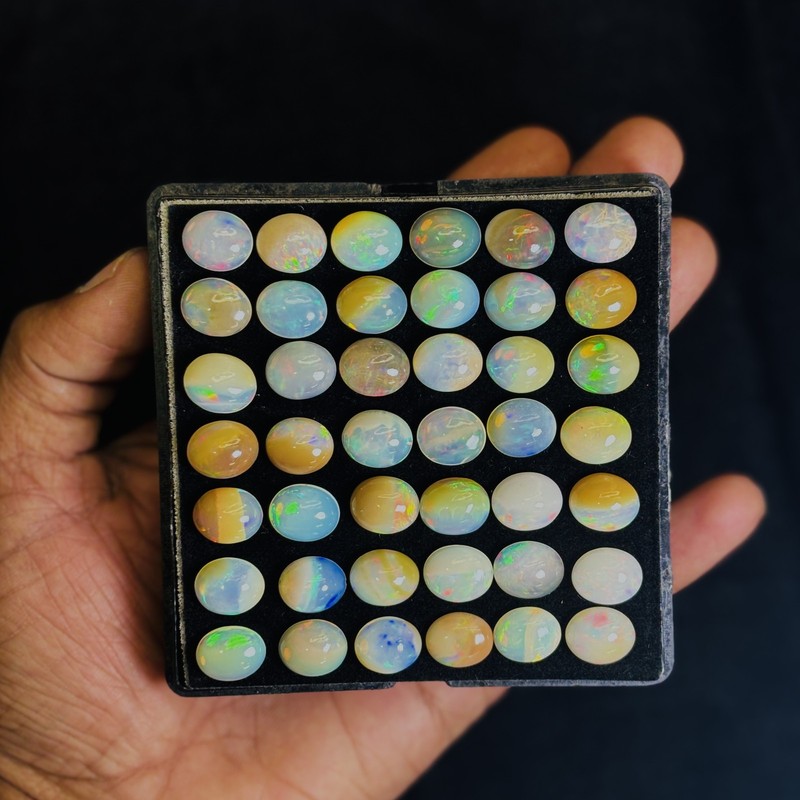 Ethiopian Natural 15 PCS Opal CERTIFIED 6X4 mm Oval Cut Loose Gemstone Lot