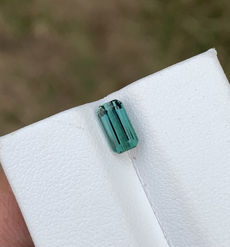 Natural Afghanistan Mint Green Tourmaline 0.90ct Emerald Cut Eye Clean Gemstone gallery
