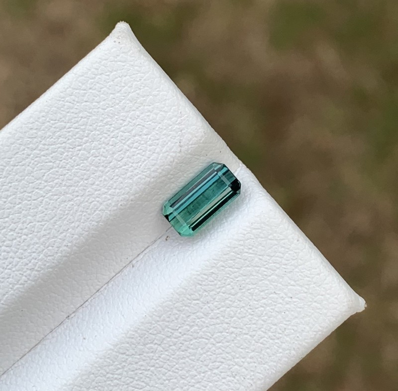 Natural Afghanistan Mint Green Tourmaline 0.90ct Emerald Cut Eye Clean Gemstone gallery