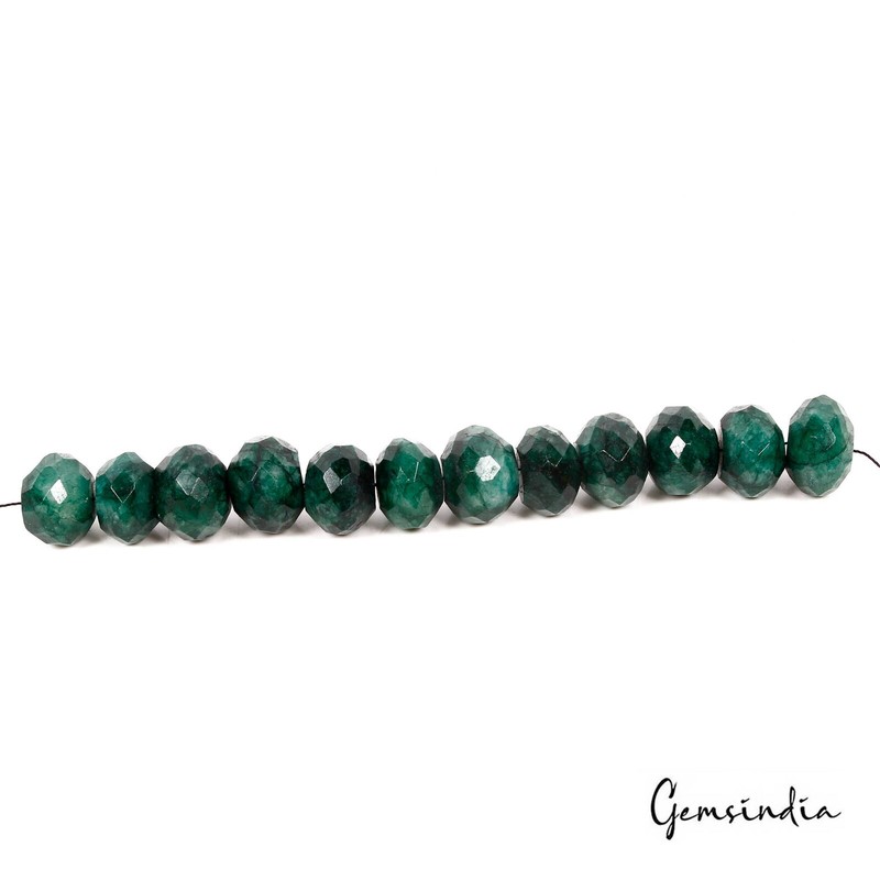 210 Ct Natural Green Emerald Round Faceted Cut Drilled 14-16mm Huge Beads~ 12 Pc gallery
