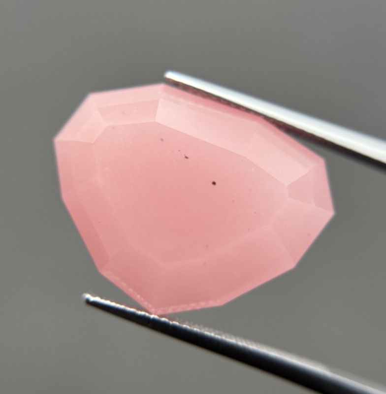 24.32Cts Rare Soft Pink Guava Quartz -Brazil - Fancy Pear Loose Gemstone-Ref Vdo