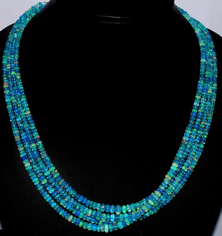 4Strands 16″ Natural Ethiopian Welo Fire Opal Gemstone Beads Wholesale Necklace